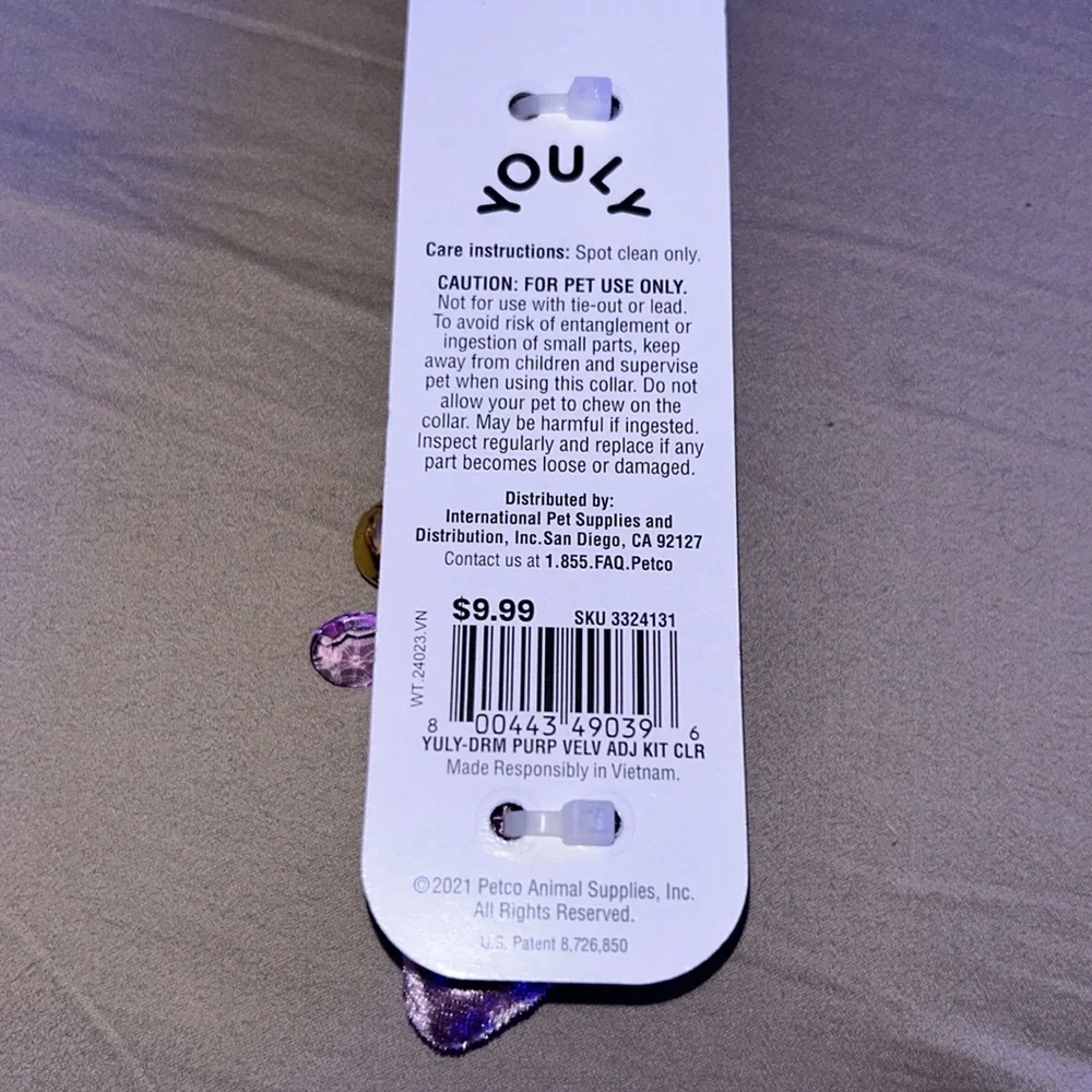 Youly the heir Purple Velvet Breakaway Kitten Collar (XS)